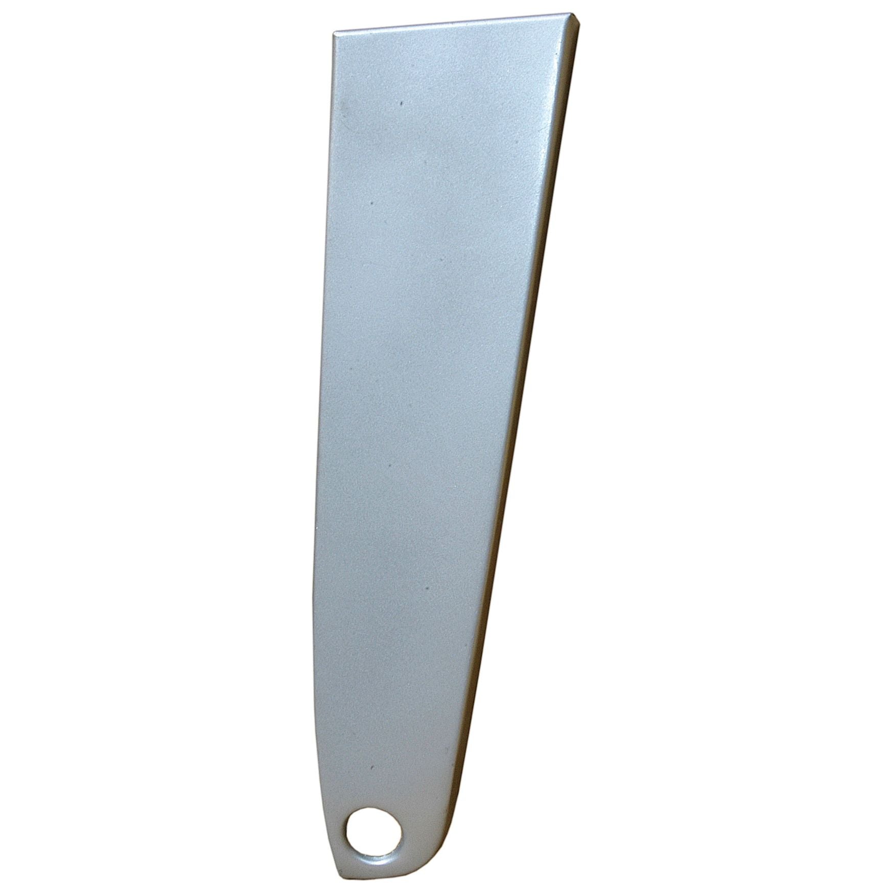 A silver metal shoehorn with a hole near the handle end, perfect for Massey Ferguson enthusiasts, adds a touch of elegance reminiscent of the Sparex Side Panel LH (Part No. S.42572).