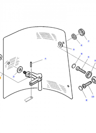 Side Window Bracket (Right) - 3806549M91 - Massey Tractor Parts