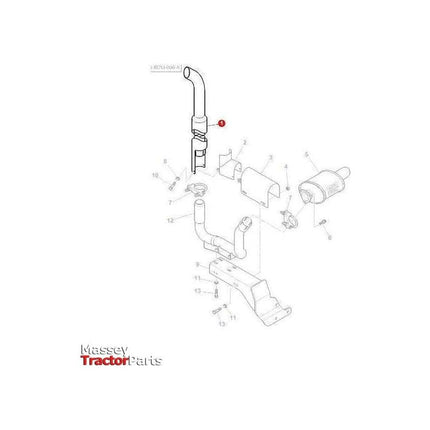 Massey Ferguson Silencer - 3821884M92 | OEM | Massey Ferguson parts | Silencers-Massey Ferguson-Engine & Filters,Exhaust Parts,Farming Parts,Silencers,Tractor Parts