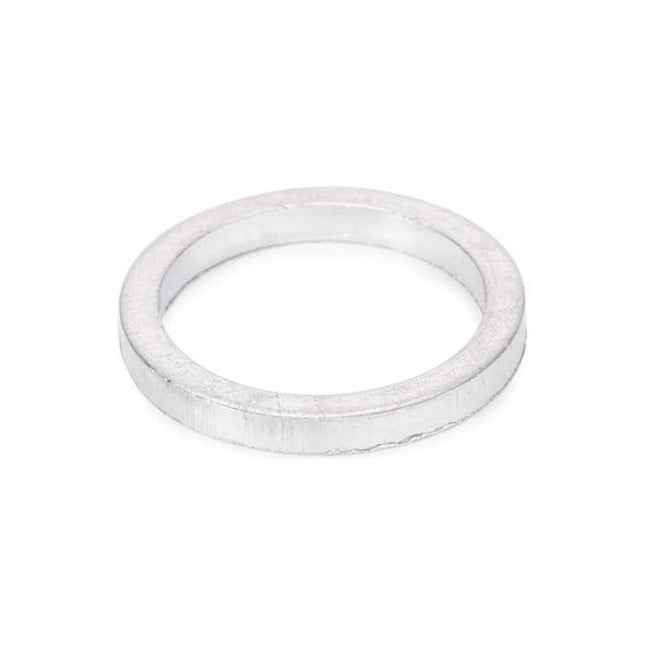 A simple, thin silver ring with a smooth surface, resembling the refined craftsmanship of the Massey Ferguson Spacer by AGCO, model number 747139M1.