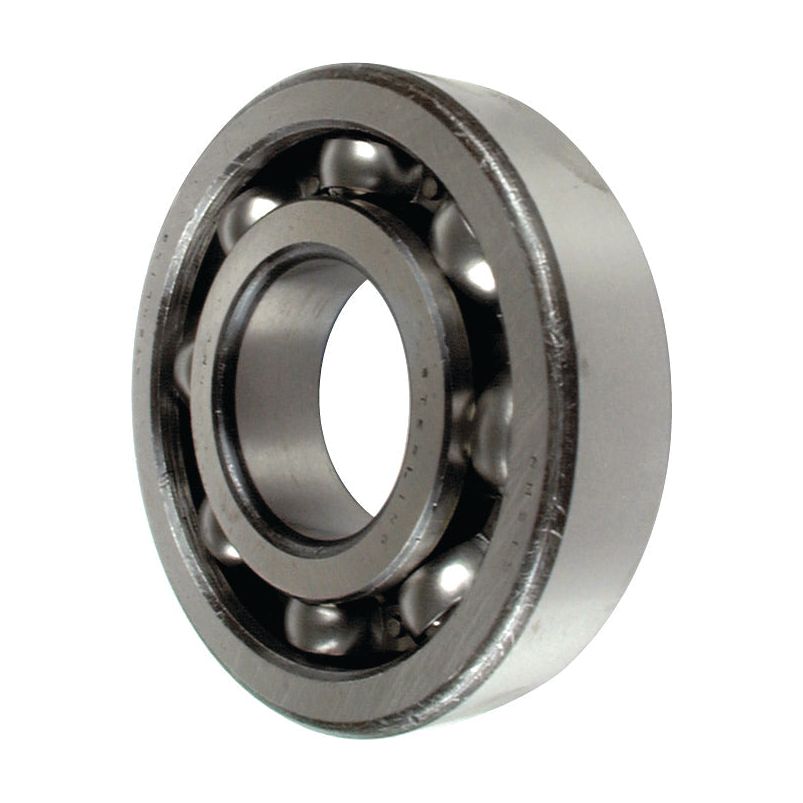 A close-up image of a Sparex Deep Groove Ball Bearing (RMS9) - S.18443, featuring metallic inner and outer rings with several balls positioned around the inner ring.