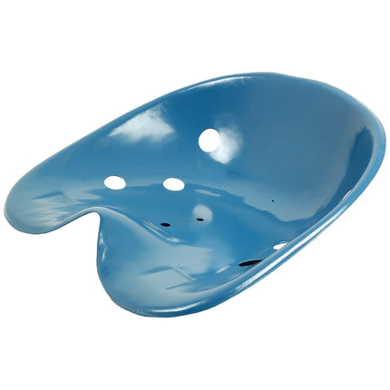 A blue Sparex Seat Assembly (Sparex Part No. S.61599) designed for Ford/New Holland tractors, featuring multiple circular holes in the base and a convenient flip-up style.