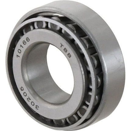 A close-up of a Taper Roller Bearing with the markings "10166 TBB" and "30205" on its surface showcases the precision of this Sparex Taper Roller Bearing (30205) - S.18213.