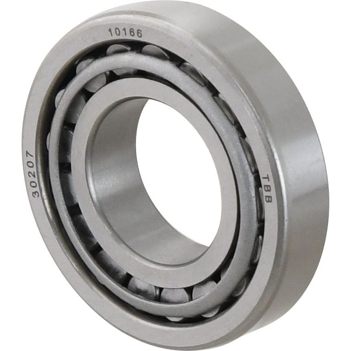 A Sparex Taper Roller Bearing (30207) - S.18215, inscribed with the numbers "30207," "10166," and the letters "TBB," is a metric cylindrical bearing compatible with Case IH / International Harvester machinery.