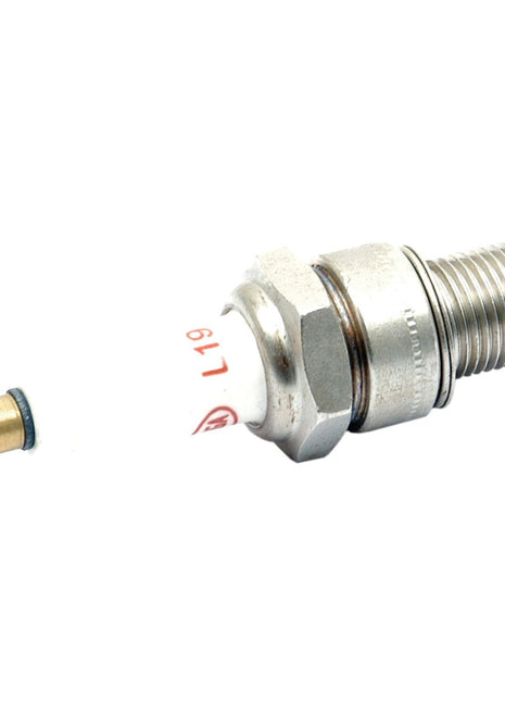 A close-up of the Sparex Spark Plug - S.42484, designed for tractors and Standard Petrol / TVO engines, showing the metal threaded body with a 14 mm thread diameter and the ceramic insulator with a small metal terminal at the tip.