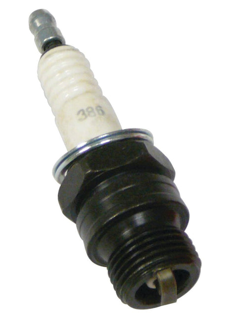 The Spark Plug - S.61969 by Sparex is a single automotive spark plug that features a white ceramic insulator, 18 mm metal threading, and a black connector.