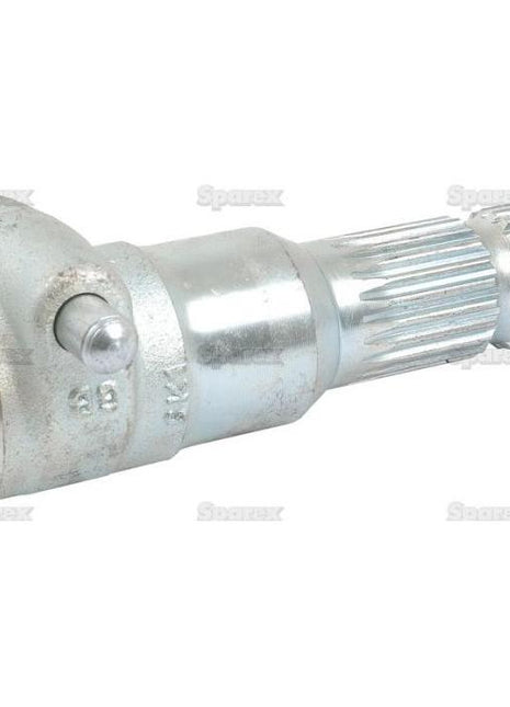 A robust metallic PTO adapter from Sparex, featuring a 1 3/8'' female spline with 6 teeth and a 1 3/8'' male spline with 21 teeth, includes a hexagonal end and quick release pin. The part number "S.15903" is prominently displayed on the side, making it an ideal choice for PTO applications in tractors over 70HP.