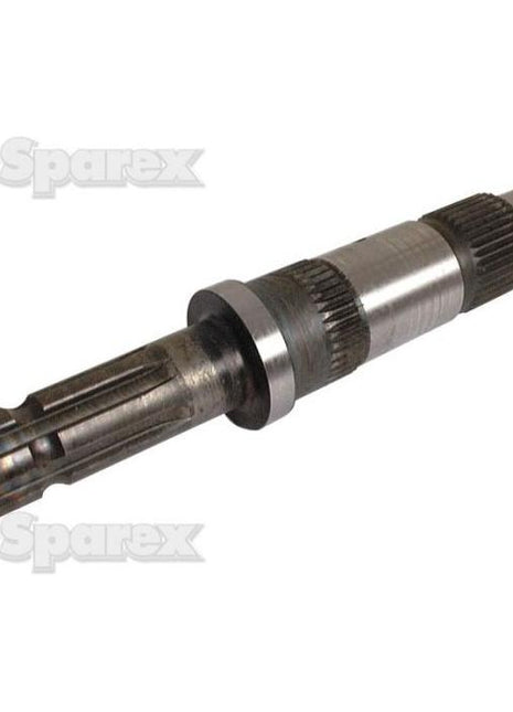 Close-up of a metal PTO Shaft - S.15949 with gear teeth on one end, placed against a plain white background. Watermarked with the brand name "Sparex" several times.