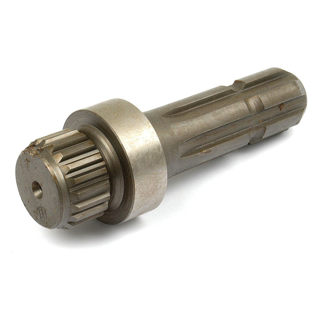 The Sparex PTO Shaft - S.65895 features a single-speed metal gear shaft with multiple grooves and a cylindrical gear segment near one end, displayed against a white background.