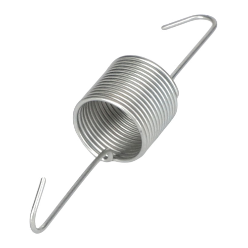 The AGCO Massey Ferguson - Spring - 716762M1 is a cylindrical metal tension spring with hooks on both ends, making it perfect for machinery such as the Massey Ferguson 2600 Series.