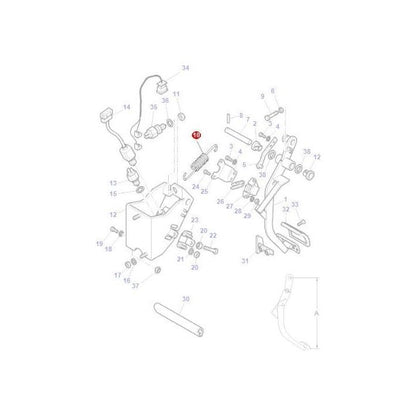spring clutch pedal Massey Ferguson Spring Clutch Pedal - 3786148M1 | OEM | Massey Ferguson parts