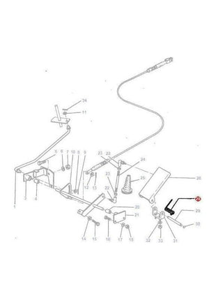 Massey Ferguson Spring Foot Throttle - 1425680M1 | OEM | Massey Ferguson parts | Throttle-Massey Ferguson-Cabin & Body Panels,Cables,Farming Parts,Throttle,Tractor Parts