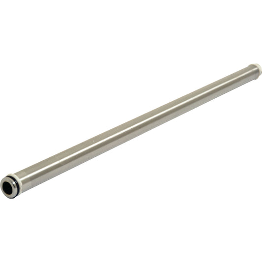 A long, cylindrical steel hydraulic pipe with a small black ring around one end, reminiscent of high-quality tractor parts from Sparex's Massey Ferguson collection, placed against a white background. This product is known as the Steel Hydraulic Pipe x and is identified by Sparex Part No.S.68408.