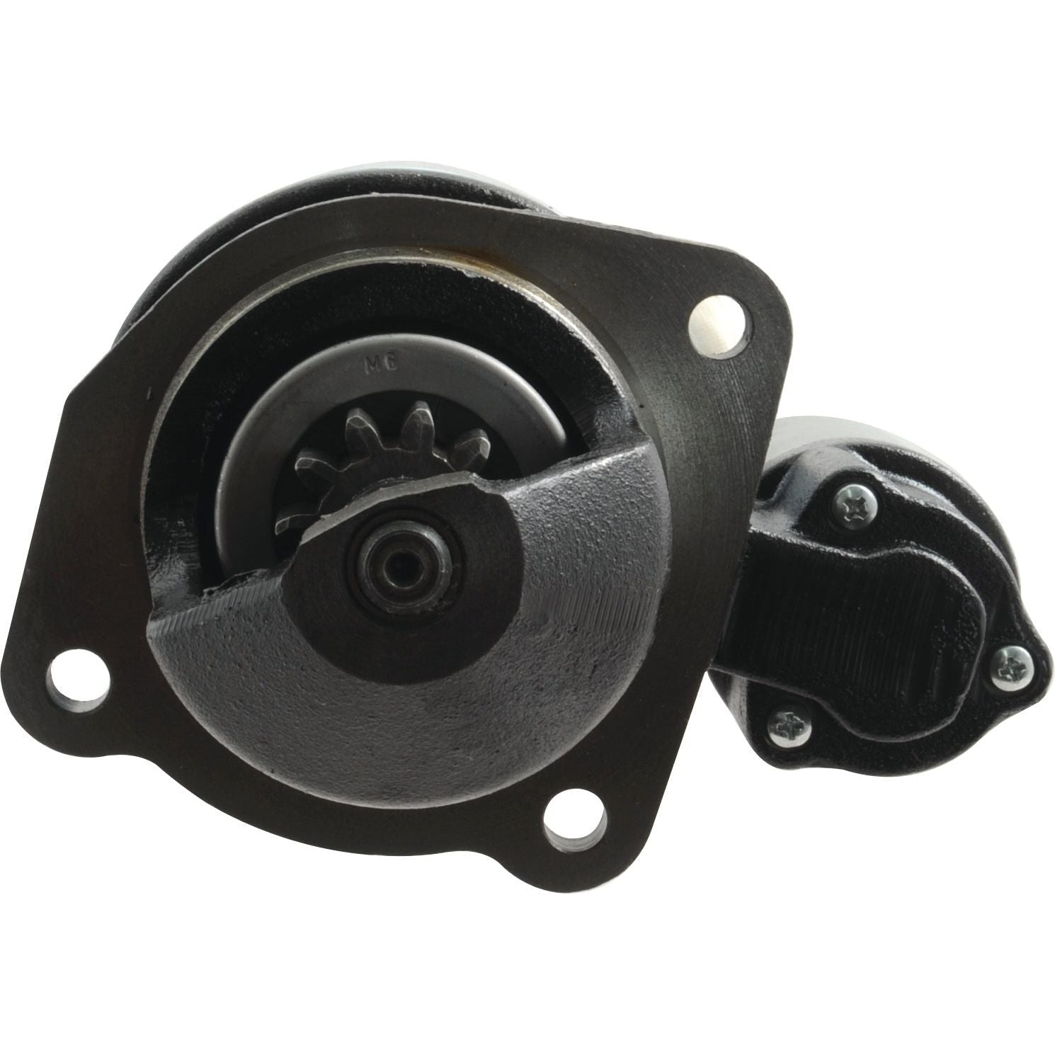 Close-up of a Sparex Starter Motor - 12V, 3Kw (Mahle) component with a visible gear mechanism and mounting flange.