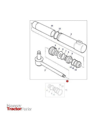Massey Ferguson Steering Cylinder - 3774728M91 | OEM | Massey Ferguson parts | Steering Pumps & Reservoirs-Massey Ferguson-2WD Parts,Axles & Power Train,Cylinder Assemblies,Farming Parts,Front Axle & Steering,Steering Cylinders,Tractor Parts