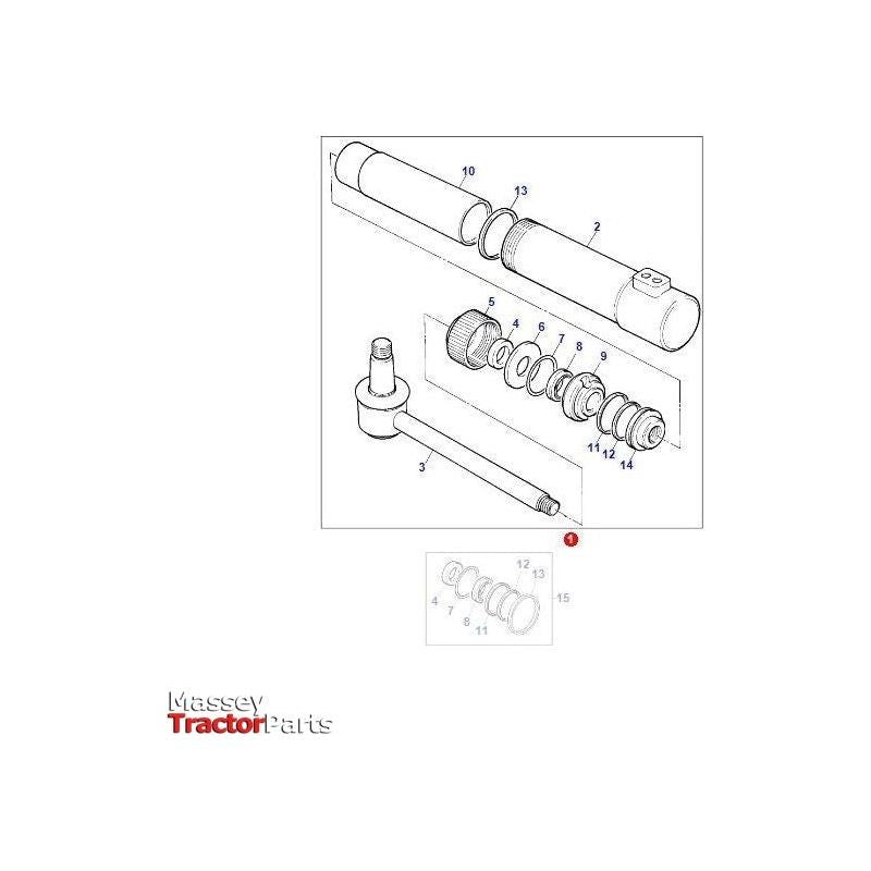 Massey Ferguson Steering Cylinder - 3774728M91 | OEM | Massey Ferguson parts | Steering Pumps & Reservoirs-Massey Ferguson-2WD Parts,Axles & Power Train,Cylinder Assemblies,Farming Parts,Front Axle & Steering,Steering Cylinders,Tractor Parts