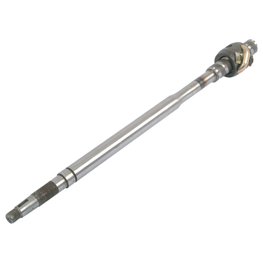 A metal steering shaft assembly from Sparex, part number S.40275, measuring 567mm and compatible with Massey Ferguson models, featuring threaded ends and a universal joint at one end.