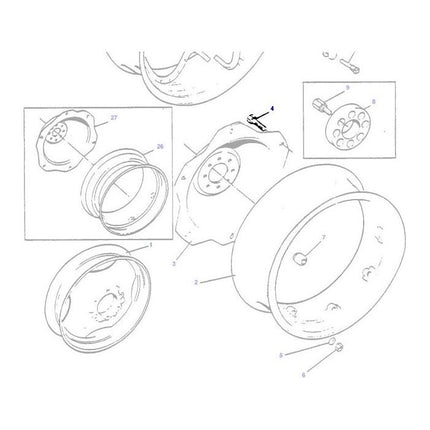 Stud Disc-Rim  - 828217M1 - Massey Tractor Parts