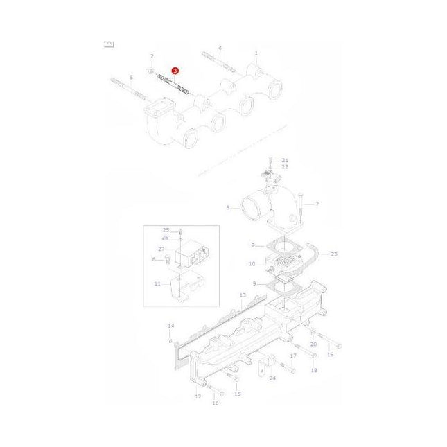 Stud Exhaust Manifold - V836859188 - ACW4003730 - Massey Tractor Parts