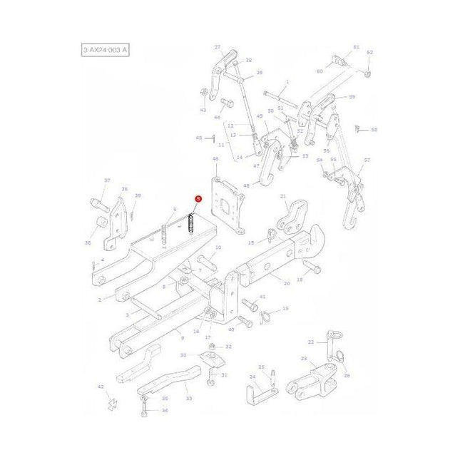 Stud Hitch - 1663963M2 - Massey Tractor Parts