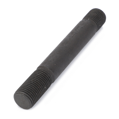 The Massey Ferguson - Stud Lift Cylinder - 1667579M2 by AGCO is a black metal rod with threaded ends on both sides, ideal for fastening purposes and compatible with Massey Ferguson 100 Series tractor parts.