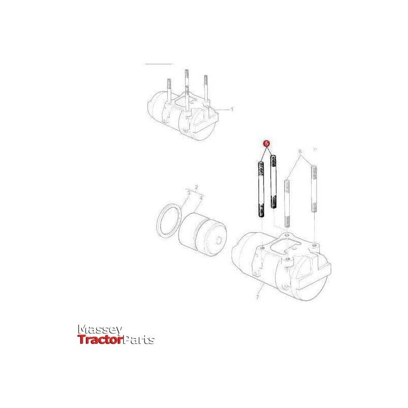Massey Ferguson Stud Lift Cylinder - 1667579M2 | OEM | Massey Ferguson parts | Linkage-Massey Ferguson-Farming Parts,Hydraulic Cylinders & Rams,Hydraulics,Tractor Hydraulic,Tractor Parts
