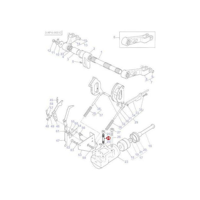 Stud Lift Cylinder - 1667580M1 - Massey Tractor Parts