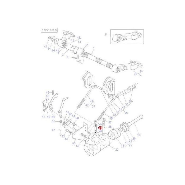 Stud Lift Cylinder - 1667580M1 - Massey Tractor Parts