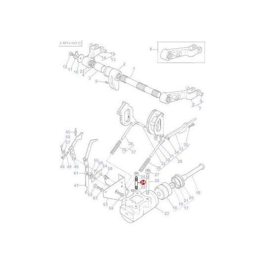 Stud Lift Cylinder - 1667580M1 - Massey Tractor Parts