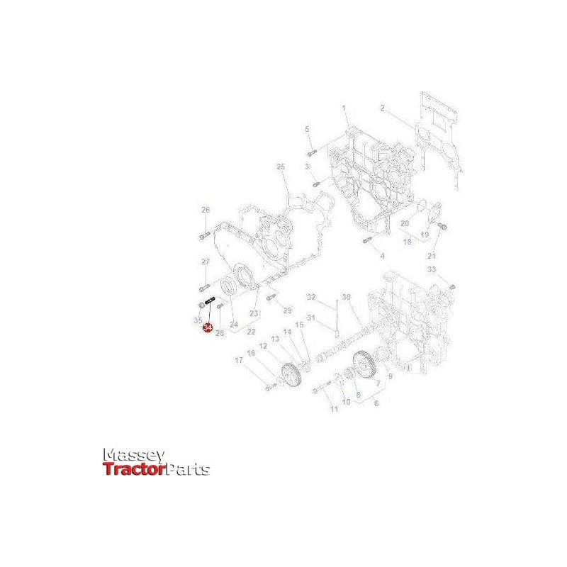 Massey Ferguson Stud Timing Cover - 1476283M1 | OEM | Massey Ferguson parts | Timing Gears & Components-Massey Ferguson-Engine & Filters,Engine Parts,Farming Parts,Timing Components,Tractor Parts