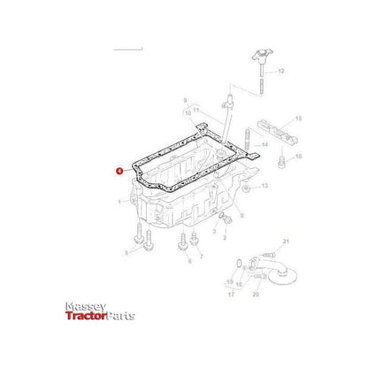 Massey Ferguson Sump Gasket - 3641273M1 | OEM | Massey Ferguson parts | Sump Gaskets-Massey Ferguson-Engine & Filters,Engine Parts,Farming Parts,Gaskets,Sump Gaskets,Tractor Parts