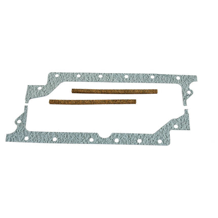 A rectangular Sparex Sump Gasket for 3-cylinder Perkins Engines (20C, A3.144, A3.152, A4.192) with multiple bolt holes and three elongated strips positioned in the center on a white background, identified by Sparex Part No.S.41949.
