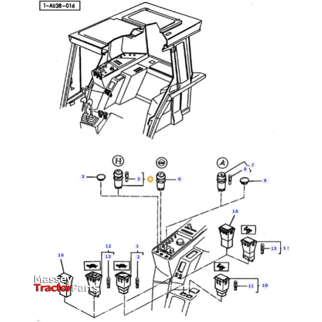 Massey Ferguson Switch 4WD - 3385822M1 | OEM | Massey Ferguson parts | Engine Electrics and Instruments-Massey Ferguson-Farming Parts,Lighting & Electrical Accessories,Push Pull Switches,Switches & Sensors,Tractor Parts