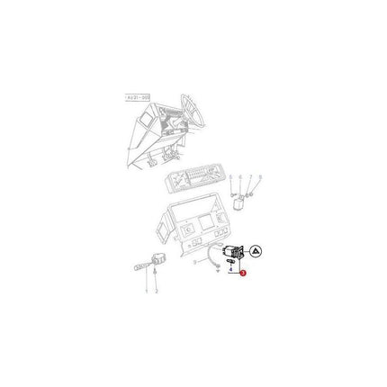 Massey Ferguson Switch Hazard Lights - 3581474M91 | OEM | Massey Ferguson parts | Engine Electrics and Instruments-Massey Ferguson-Farming Parts,Hazard Switches,Lighting & Electrical Accessories,Switches & Sensors,Tractor Parts
