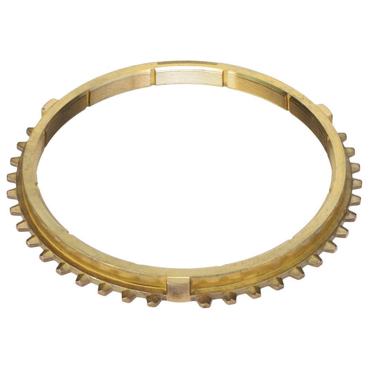 The AGCO Massey Ferguson Synchro Ring (1684022M1), featuring a brass color and teeth on the outer edge, is an essential component used in automotive transmissions to align gears for smooth engagement. It is compatible with various Massey Ferguson models, enhancing both 4WD and 2WD systems.