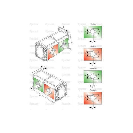 Massey Ferguson Tandem Pump - 3774613M91 | OEM | Massey Ferguson parts | Hydraulic Pumps-Massey Ferguson-Axles & Power Train,Farming Parts,Front Axle & Steering,Steering Pumps & Reservoirs,Tractor Parts