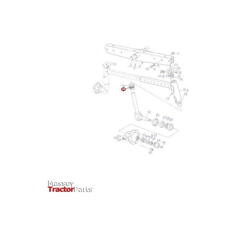 Massey Ferguson Thrust Washer - 1868732M1 | OEM | Massey Ferguson parts | Axles & Power Transmission-Massey Ferguson-Axles & Power Train,Block Components,Engine & Filters,Engine Bearings,Engine Parts,Farming Parts,Front Axle & Steering,Thrust Washers,Tractor Parts