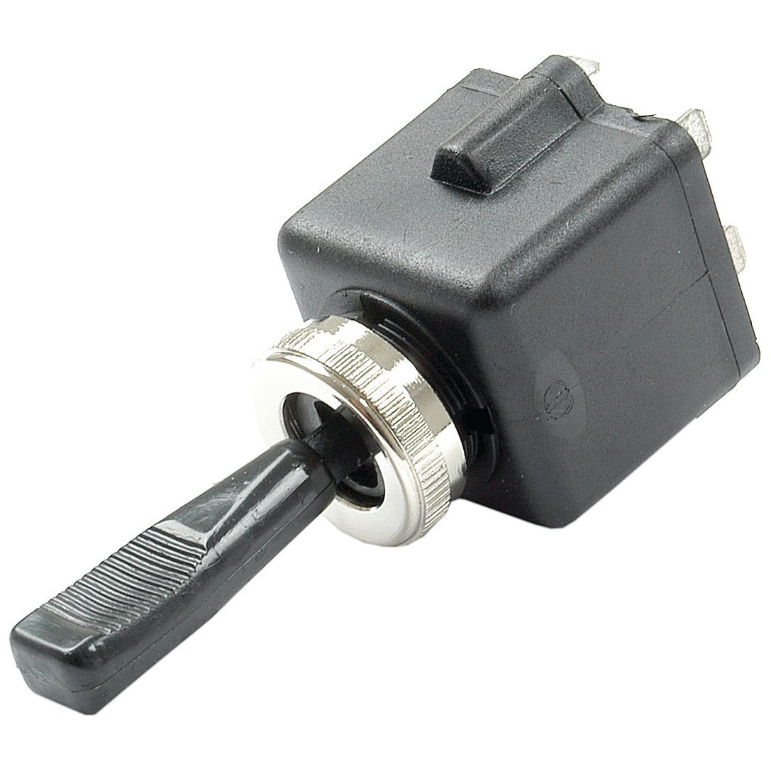 A close-up image of a Sparex Toggle Switch (Part No. S.42806) in black and silver, featuring a lever and multiple terminals, compatible with Sparex Connectors.