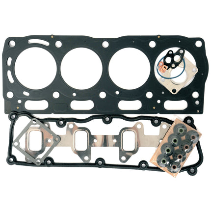 The Sparex Top Gasket Set - 4 Cyl. (1104, 1104DE44T, 1104DE44TA, 1104D44), including a head gasket, an intake manifold gasket, and valve stem seals, is perfect for Perkins Engine maintenance. This Sparex Part No. S.43914 ensures top-notch performance and reliable sealing.
