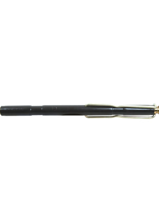 Image of the Sparex Top Link (Cat.1/2) Ball and Ball, S.15889, featuring a black central shaft and metallic ends, perfect for adjusting tube length. Min. Length: 670mm, Diameter: 1 1/16".