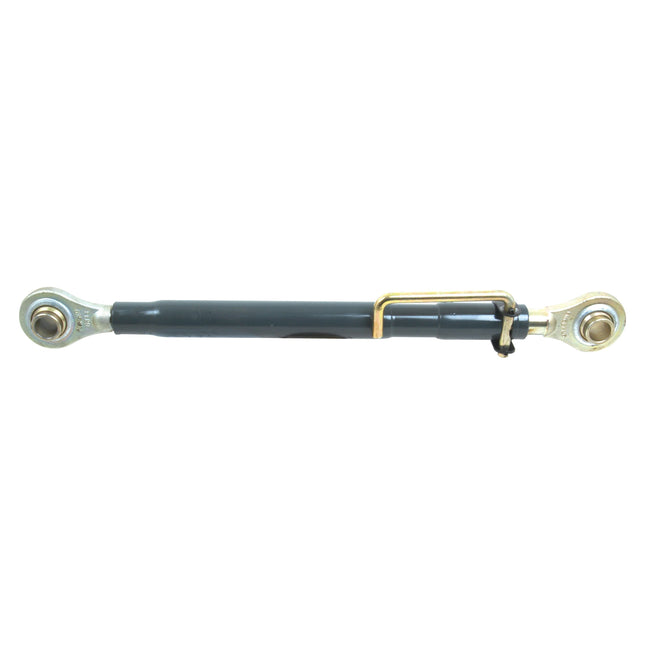 Introducing the Sparex Top Link (Cat.2/2) Ball and Ball, with a minimum length of 680mm, featuring a black adjustable rod with metal joints at both ends and a gold bracket in the middle—ideal for heavy-duty applications.
