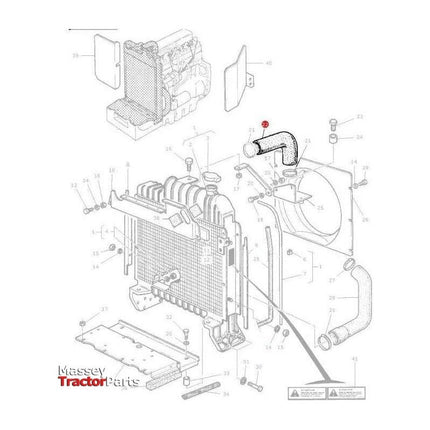Massey Ferguson Top Radiator Hose - 3382976M2 | OEM | Massey Ferguson parts | Top-Massey Ferguson-Cooling Parts,Engine & Filters,Farming Parts,Radiator Hoses,Top,Tractor Parts