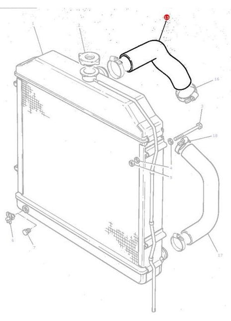 Top Radiator Hose - 899144M1 - Massey Tractor Parts