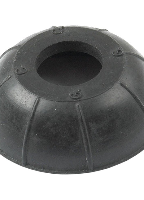 A Track Rod End Rubber Boot, S.40191 from Sparex, in black rubber with a round central hole and grooved outer surface, diameter: 16.5mm.