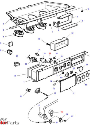 Massey Ferguson Tractor Cab - Heater Lever - 3902211M1 | OEM | Massey Ferguson parts | Cabin Heater & Heater Accessories-Massey Ferguson-Air Conditioning,Cab Accessories,Cabin & Body Panels,Cabin Heater & Heater Accessories,Farming Parts,Tractor Parts