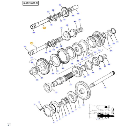 Massey Ferguson Transmission Shaft - 3612693M2 | OEM | Massey Ferguson parts | Transmission Housing Parts-Massey Ferguson-Axles & Power Train,Farming Parts,Gearbox Shafts,Tractor Parts,Transmission