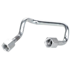 A U-shaped silver metal pipe featuring two hexagonal connectors at each end, reminiscent of the classic components used in Massey Ferguson 35 X and 165 tractors, named the "Massey Ferguson - Tube - 188908M92" by AGCO.