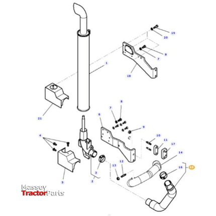 Massey Ferguson Tube - 4282878M1 | OEM | Massey Ferguson Parts-Massey Ferguson-Engine & Filters,Exhaust Parts,Farming Parts,Silencers,Tractor Parts