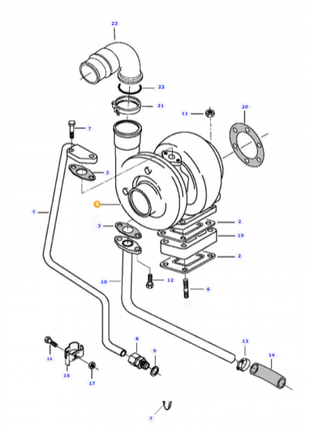 Turbocharger - V836866583 - Massey Tractor Parts