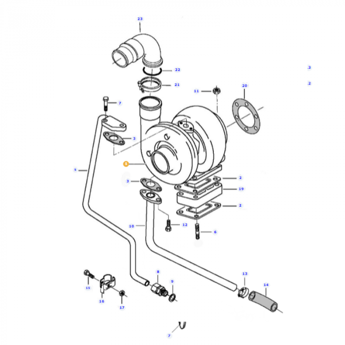 Turbocharger - V836866583 - Massey Tractor Parts